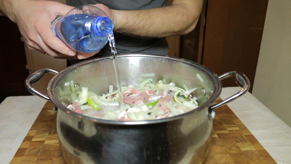Мясо и минералка