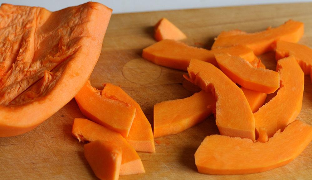 Нарезание тыквы полукольцами Тыква для сковороды