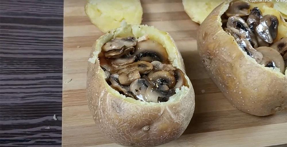 Наполнение картофеля грибной начинкой Грибы в картошке