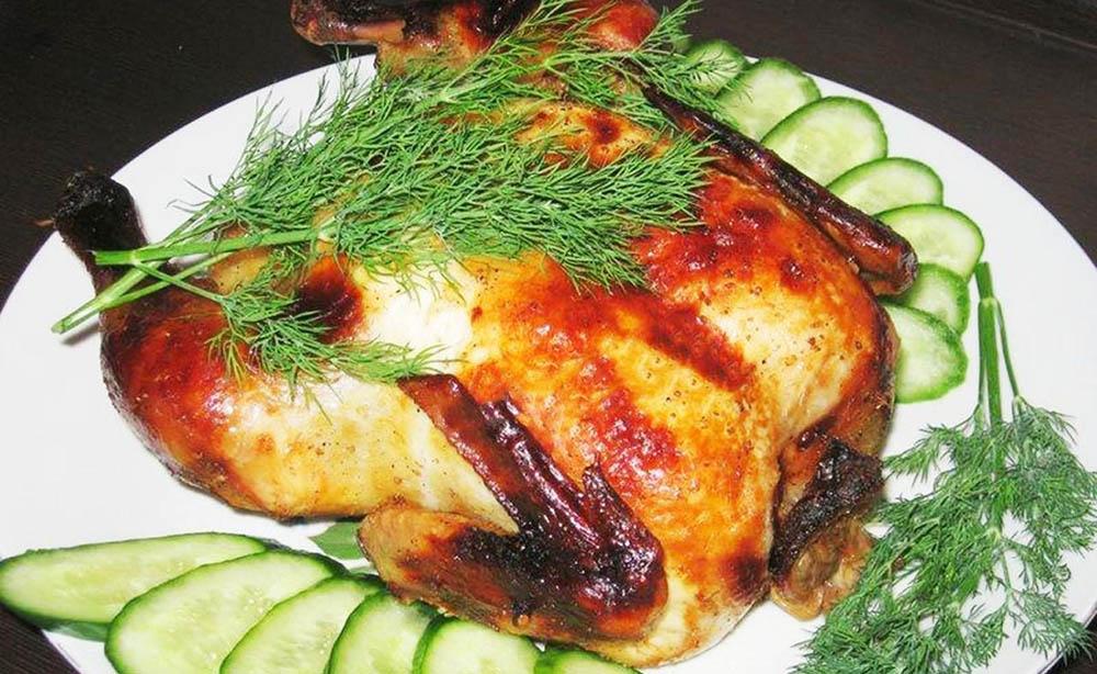 Кура-гриль, приготовленная в СВЧ Курица из СВЧ